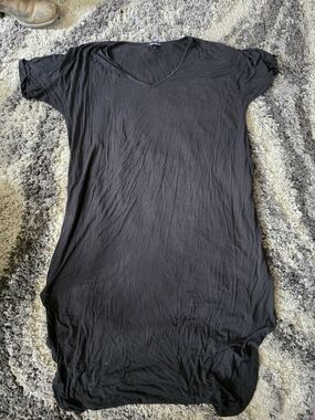 White Mark Black V-Neck Tunic Dress
